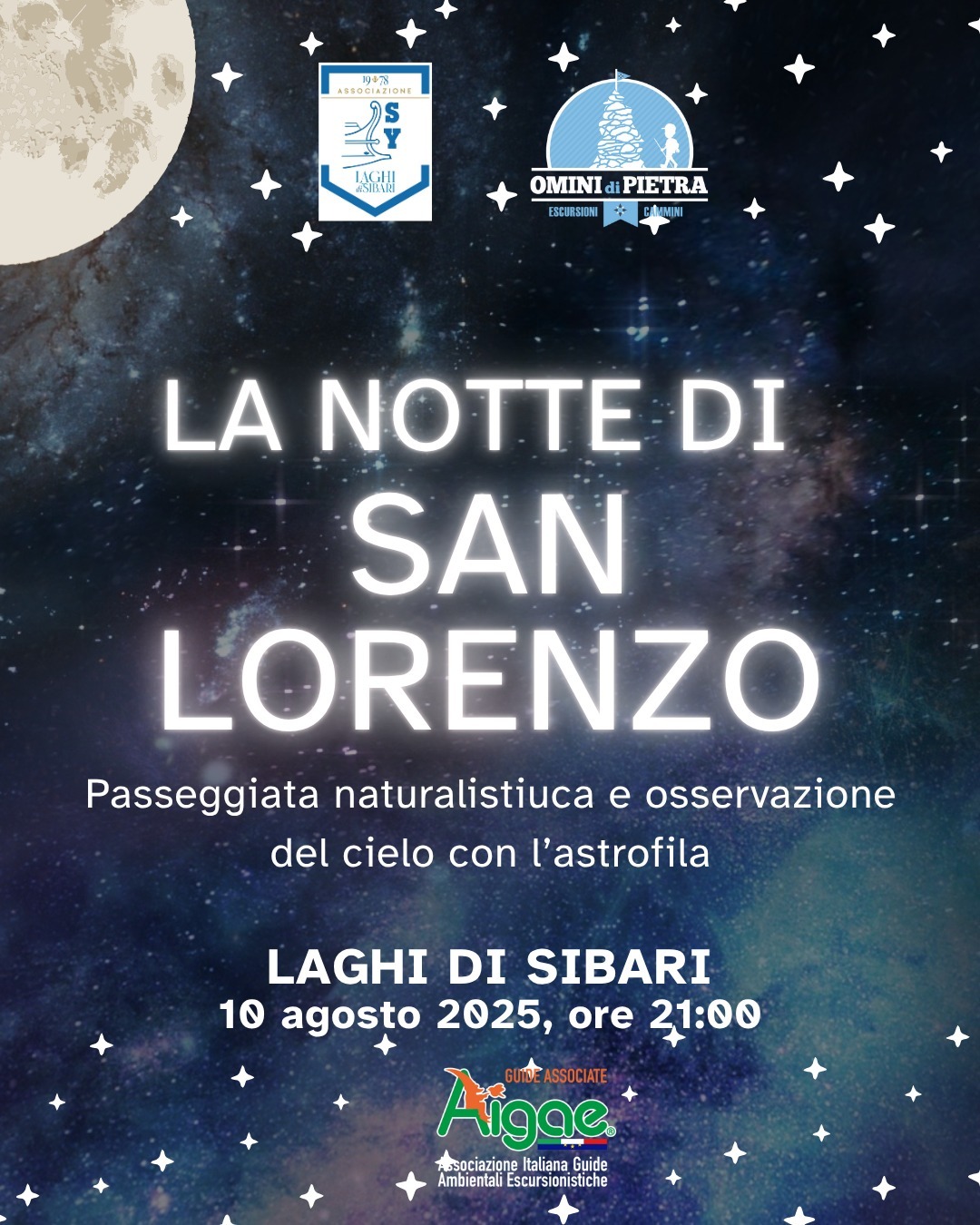 Notte di San Lorenzo Laghi di Sibari 2025 – Passeggiata e osservazione del cielo